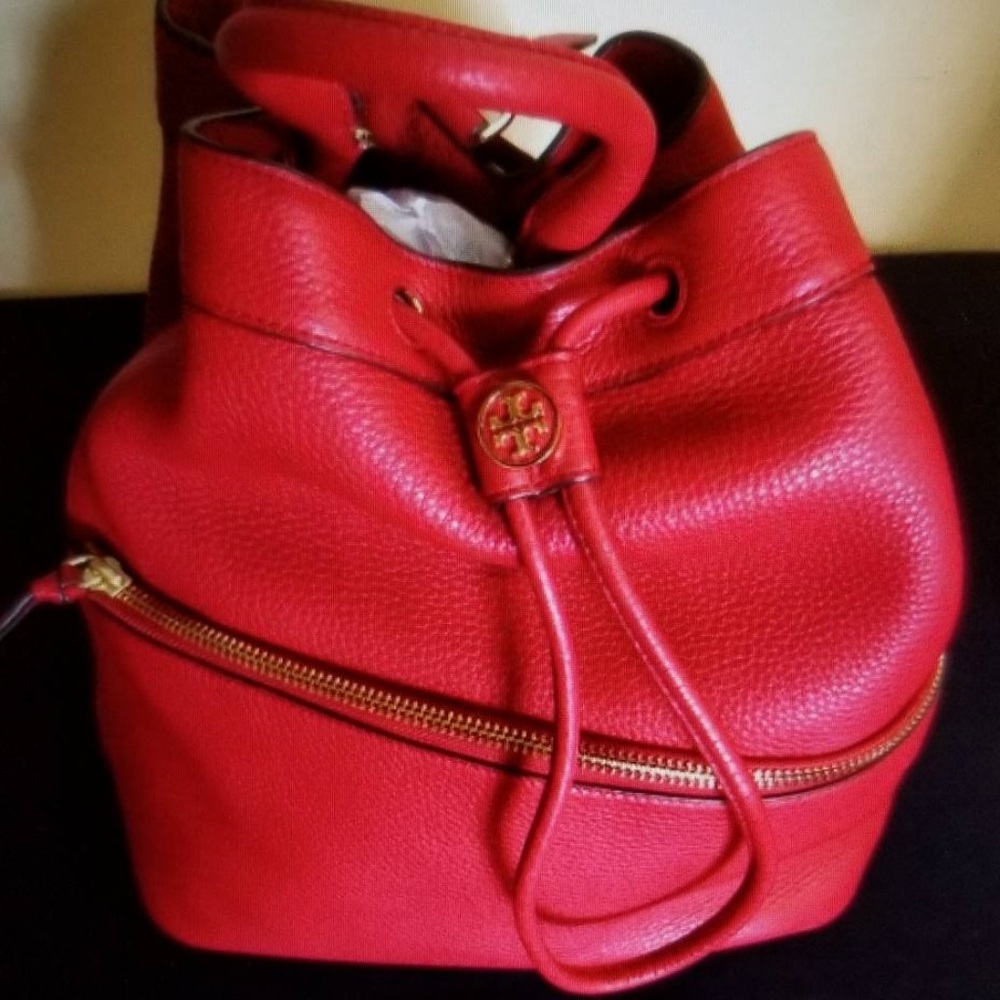 Tory Burch Authentic Red Leather Backpack